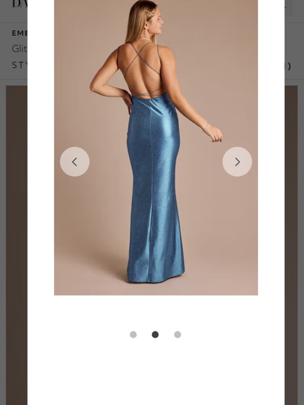 Emerald Sundae Metallic Blue Open-Back Maxi Skirt